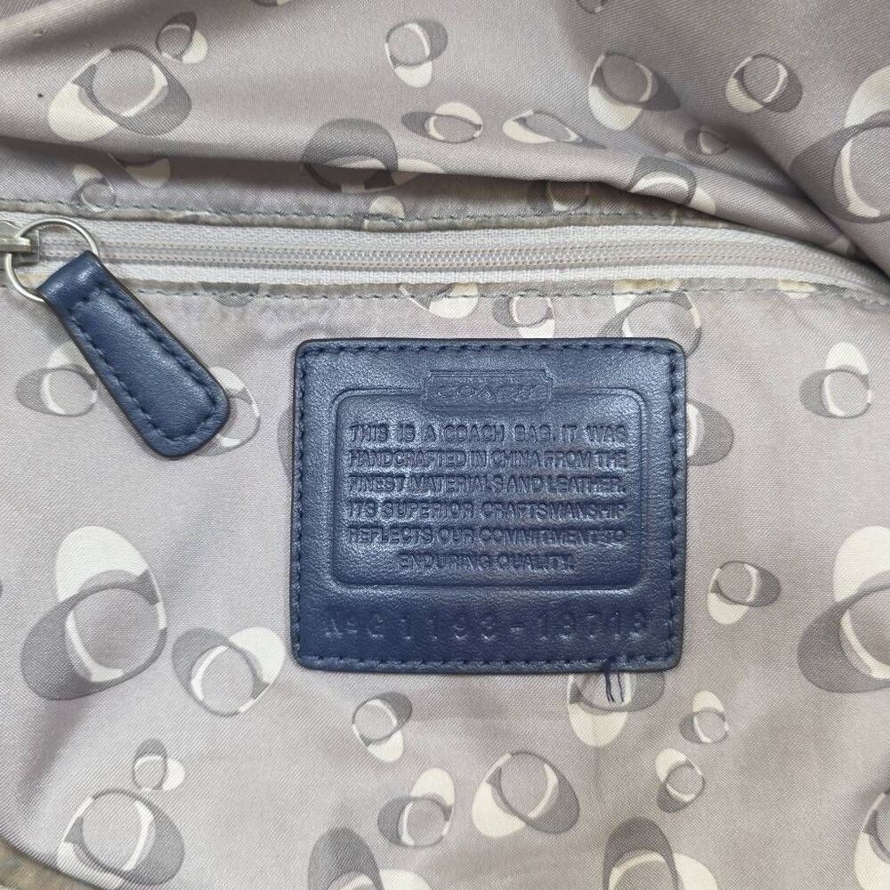 Coach Poppy Highlight Patent Leather Satchel & Wallet | Midnight Blue | Crossbod - Picture 12 of 16